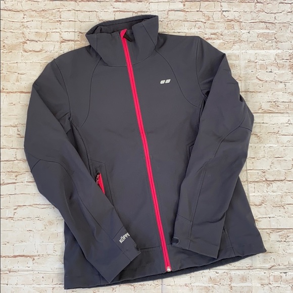 Koppen Jackets & Blazers - Koppen Women’s Dark Gray and Pink Coat